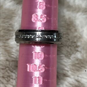 Men’s titanium and CZ ring.